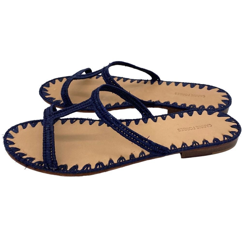 Carrie Forbes Iris Woven Raffia Slide Sandals - Picture 12 of 12